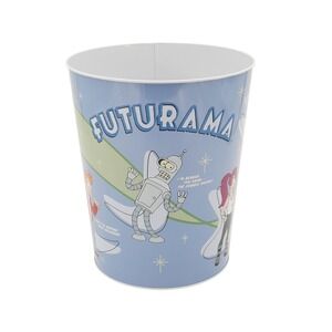 Rix Futurama Tin Trash Can Wastebasket Vintage 2002 Fry Bender Leela Zoidberg Vt